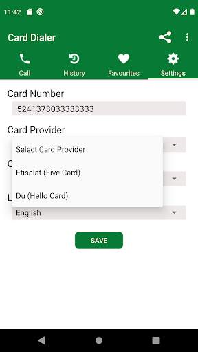 Five Card Dialer  (Etisalat) 5 تصوير الشاشة