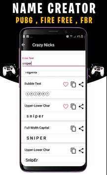 Name Creator For Free Fire, NickName generator screenshot 1