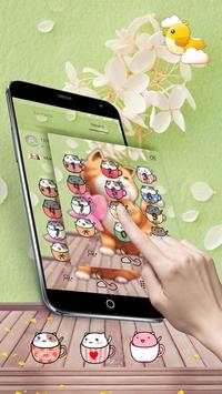Pink Bow Orange Cat Theme screenshot 4