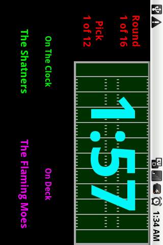 Fantasy FB Draft Clock Lite screenshot 1