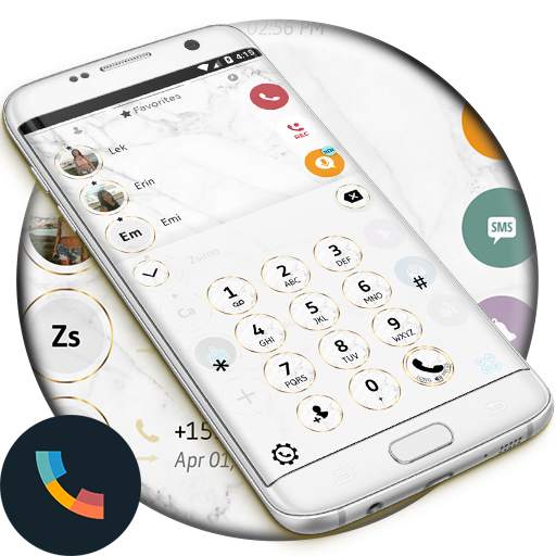 Marble White Phone Dialer Theme 100