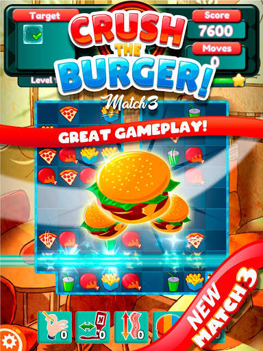 Crush The Burger ! Deluxe Match 3 Game screenshot 9