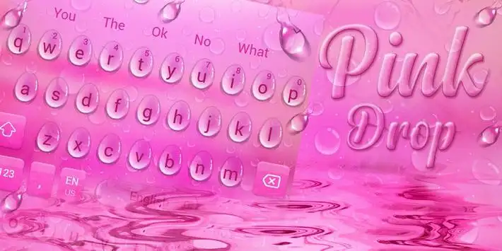 Pink Water Drops Keyboard Theme screenshot 4