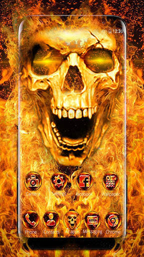 Scary Fire Skull Launcher Theme Live HD Wallpapers screenshot 2