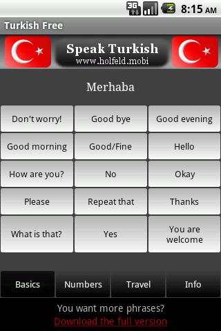 Speak Turkish Free screenshot 1