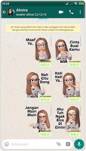 Stiker Cewe Cantik WAStickerApps screenshot 3