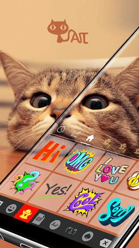 Cute Kitty Emoji Keyboard Theme Wallpaper स्क्रीनशॉट 4