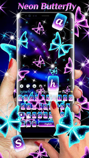 Neon Butterfly Keyboard theme screenshot 2