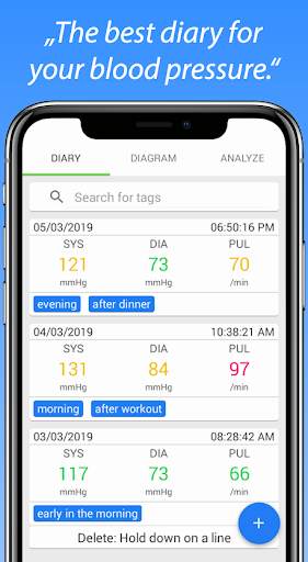 Blood Pressure Diary screenshot 1
