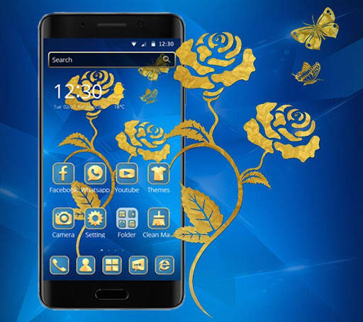 Blue Golden Rose Theme screenshot 2