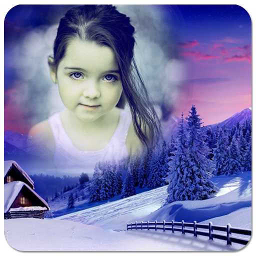 Snowfall photo frame icon