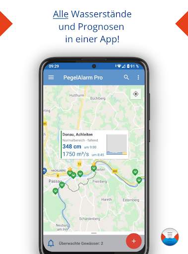 PegelAlarm Wasserstände HydroSOS screenshot 1