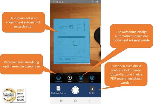 IPA-Mobile Scan FREE-EDITION - Scannen nach PDF screenshot 1