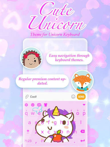 Cute Unicorn Emoji & GIF Keyboard Theme screenshot 1