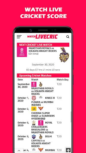 Watch Live Cricket Score & Live Streaming Info App screenshot 2