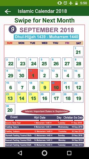 Islamic Calendar 2019 screenshot 3