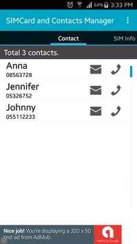 SIM Card and Contacts Manager screenshot 1