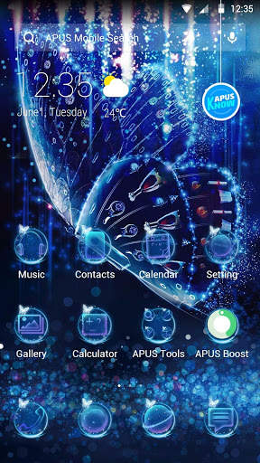 Blue Butterfly-APUS Launcher stylish theme screenshot 2