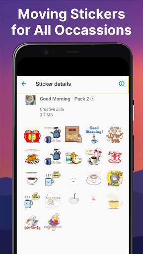 Animated Good Morning Stickers for WhatsApp screenshot 5