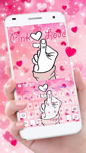 Beautiful Pink Love Heart Keyboard Theme screenshot 2