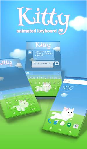 Kitty Animated Keyboard   Live Wallpaper screenshot 1