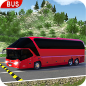 nowoczesny autobus symulator pod górę napęd icon
