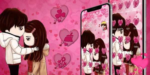 Cute Pink Love Couple Theme screenshot 4