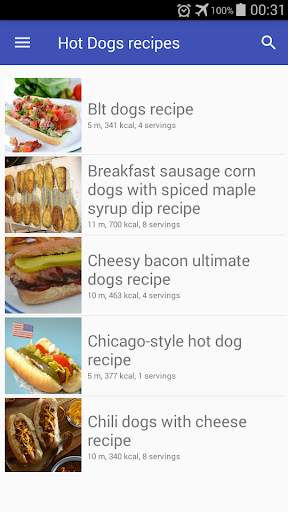 Hot Dogs and Corn Dogs recipes for free app screenshot 1