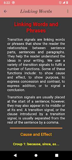 ENGLISH LINKING WORDS screenshot 2