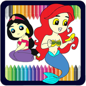 Princess Coloring Kids Paint icon