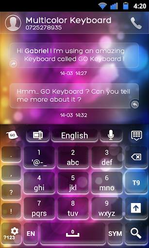 GO Keyboard Multicolor Theme screenshot 3