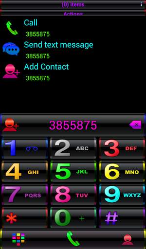 Theme RocketDial Black Crazy Colors screenshot 1