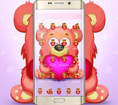 Pink cute bear theme screenshot 4