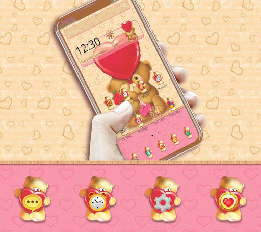 Love Heart Teddy Bear Couple Theme screenshot 2