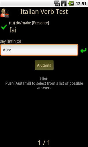 Italian Verb Test Lite screenshot 2