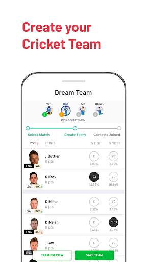 Dream Team 11 - Cricket Prediction & Live Score screenshot 3