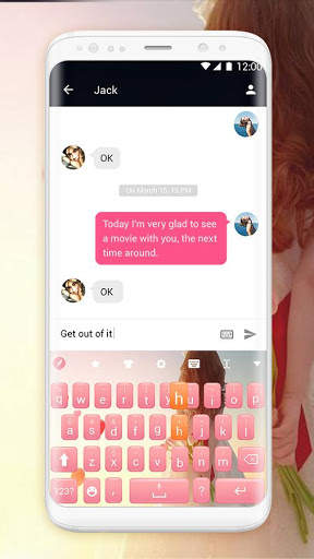 Pink Girl Keyboard Theme screenshot 2