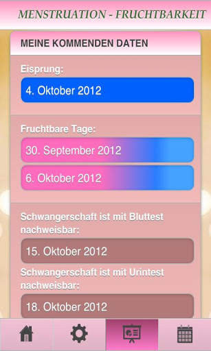 Menstruation Fruchtbarkeit  Lt screenshot 2