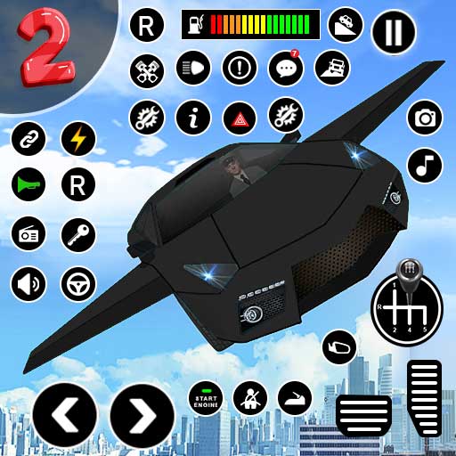 Flying Car Shooting Games 3D icon