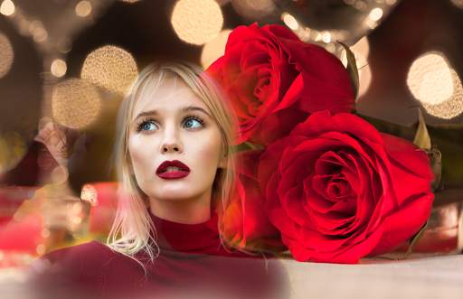 Rose Flower Photo Frames - magic love touch editor screenshot 4