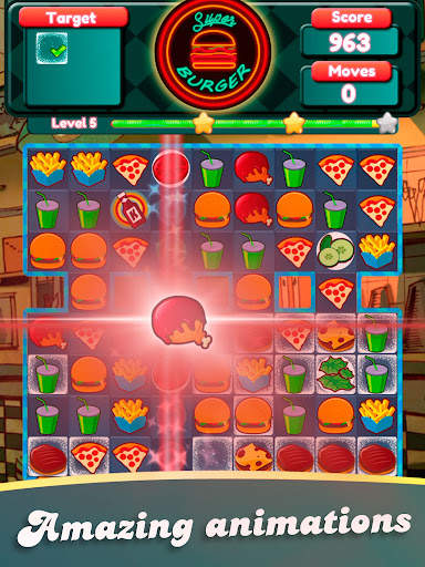 Crush The Burger Match 3 Game screenshot 3