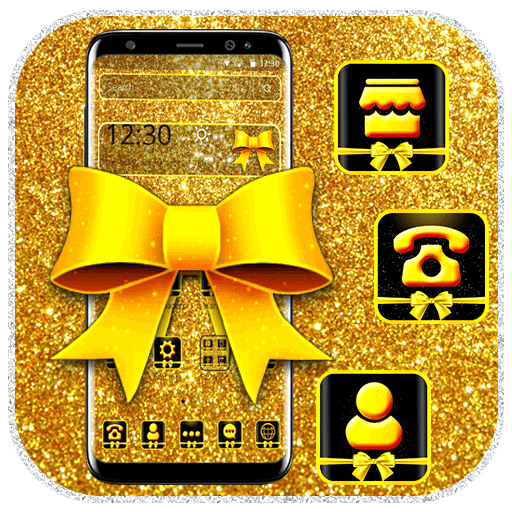 Golden Glitter Ribbon Theme 🎀 icon