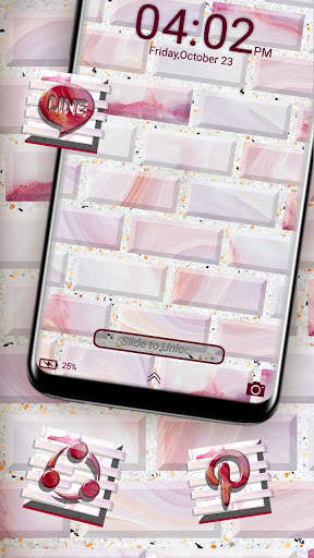 Pink Bricks Wall Launcher Theme screenshot 4