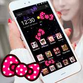 Cute Cat Theme Pink Bowknot Kitty Head Icons on 9Apps