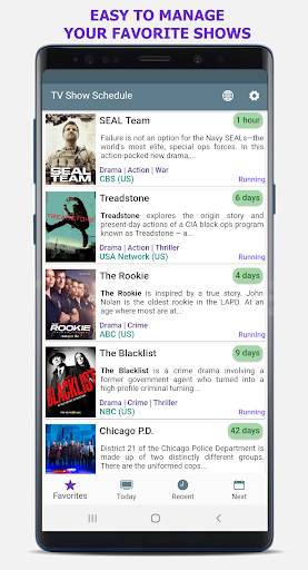 TV Show Schedule - Track Your Favorite TV Shows screenshot 1