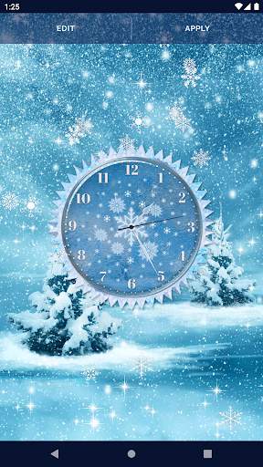 Winter Snow Clock Wallpaper screenshot 6