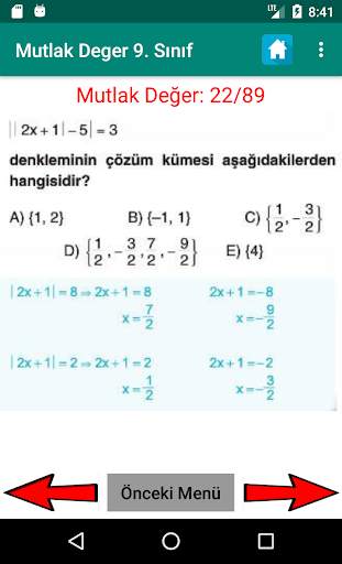 Mutlak Değer 9. Sınıf Matematik Konu Anlatımı Test screenshot 2