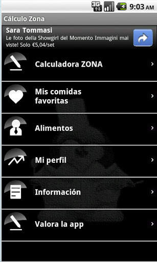 Cálculo Zona - Dieta Zona screenshot 1