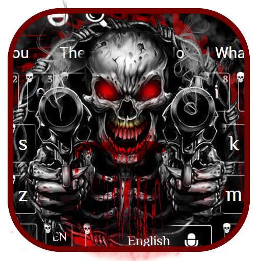 Red Blood Skull Guns Keyboard Theme 10001005