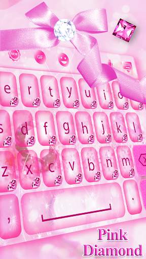 Pink Diamond Keyboard Theme 2 تصوير الشاشة